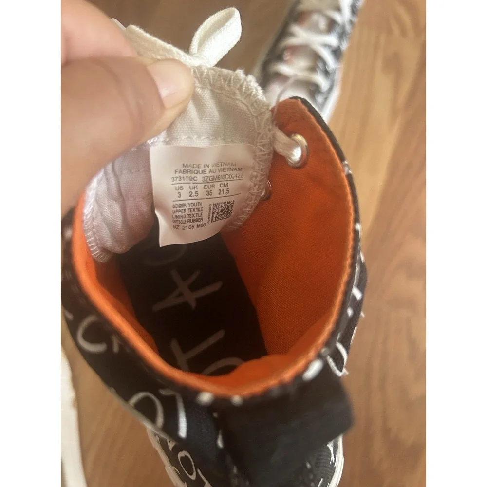 Converse Not a Chuck Kids' High-Top Sneakers with Orange Accents Size 3 Preowned